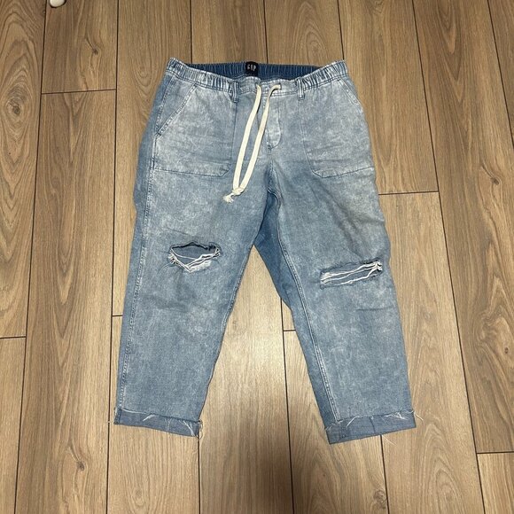 Gap Women's Distressed Denim Joggers - Picture 1 of 2